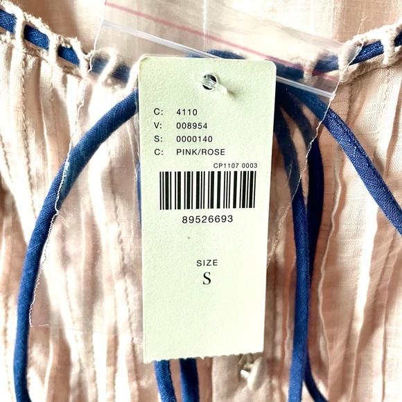 NWT Anthropologie Long-Sleeve Eyelet Peasant Top sz S - Picture 5 of 9